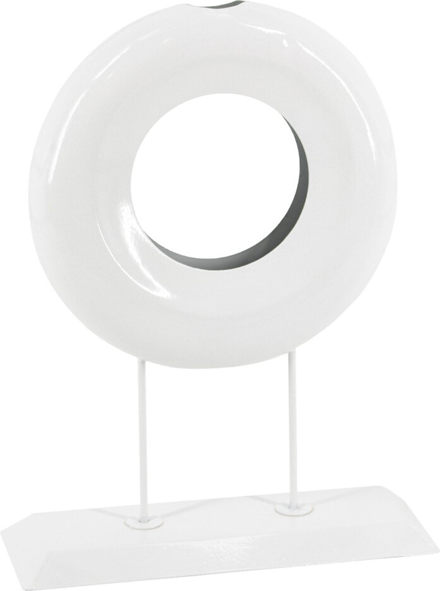 HomeBound by KY | Ornament metaal donut white marble | Decoratief beeld | Ornament