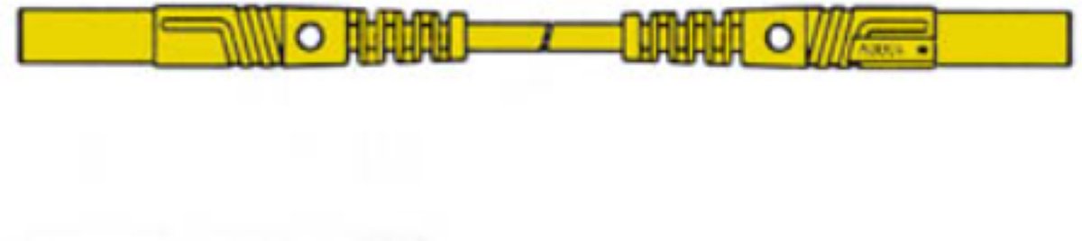 Hirschmann SPUITGEGOTEN MEETSNOER MET CONTACTBEVEILIGING 4mm 25cm / GEEL (MLB/GG-SH 25/1)
