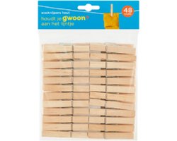 G'woon Wasknijpers Hout 48 st