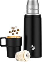 Bouteille thermos de 850 ml avec tasse pour café, étanche, bouteille thermos d'eau, sans BPA, en acier inoxydable, bouteille thermos pour enfants, mousseux, sport, université, école, fitness, outdoor, camping