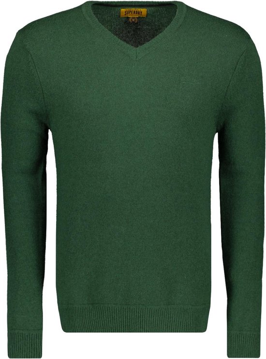 Superdry Trui Essential Emb Vee Knit M6110562a Heritage Pine Green Marl Mannen