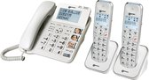 GEEMARC AmpliDECT 295-2 Combi - Combinatie van Vaste Telefoon en 2x draadloze telefoon - 30 dB geluidsversterking - slechthorenden - Beantwoorder