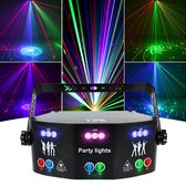 YPE® x YourPartyEquipment - Discolamp - Party Lights - Disco licht - Party Laser - Party Laser met 15 outputs - Lasers, LED's en Stroboscoop effect - Afstand bestuurbaar, Geluid gestuurd en DMX ondersteuning