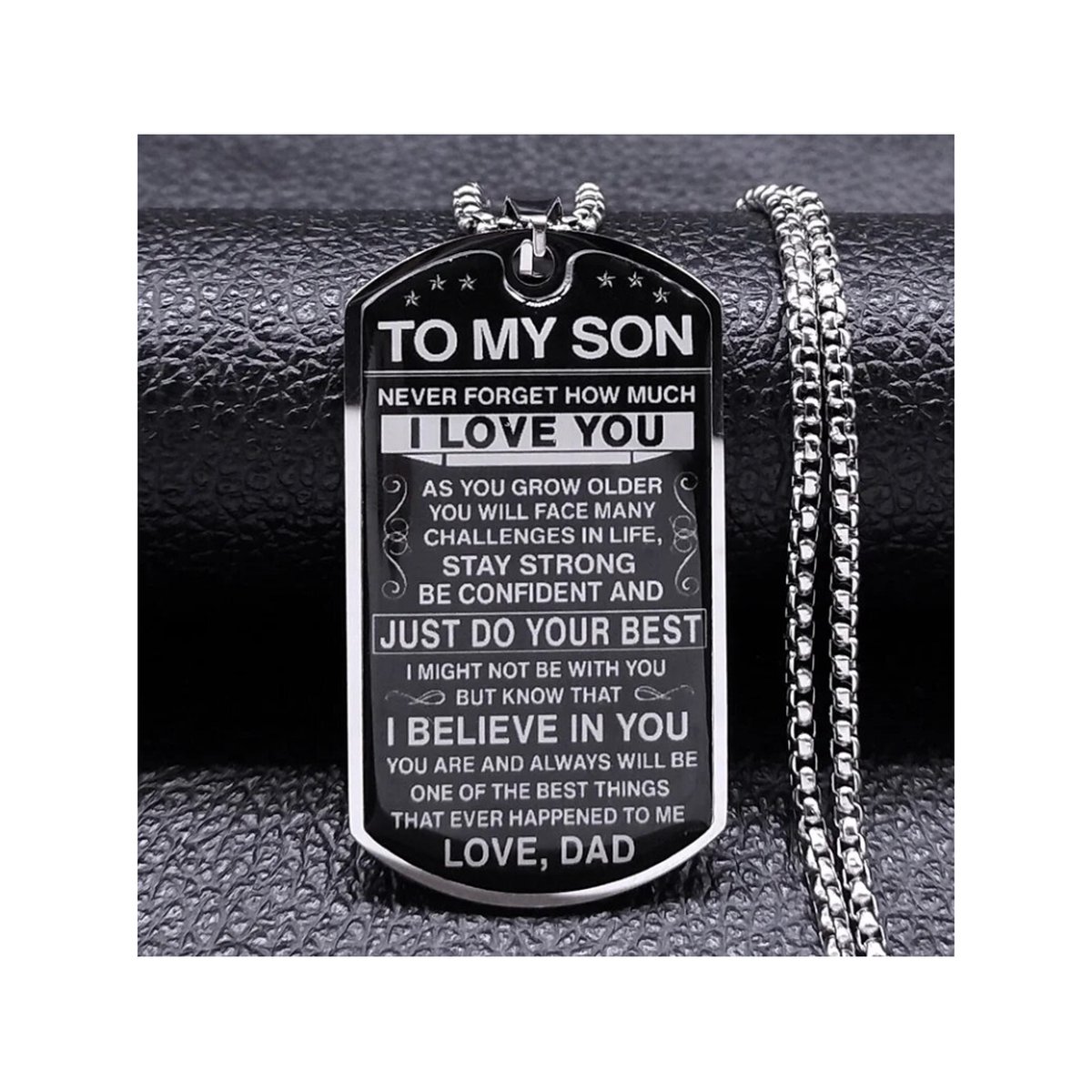 Zoëies voor mijn zoon ketting zilverkleurig - vader - familie - to my son - geloof in jou