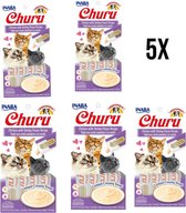 Inaba - Churu Chicken Shrimp Kattensnack - Zachte kattensnacks - Voordeelverpakking 5x 56 gram