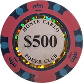 Poker chips - Poker - Pokerset - Poker chip met waarde 500 - Monte Carlo poker chip - Fiches - Poker fiches - Poker chip - Klei fiches - Cave & Garden