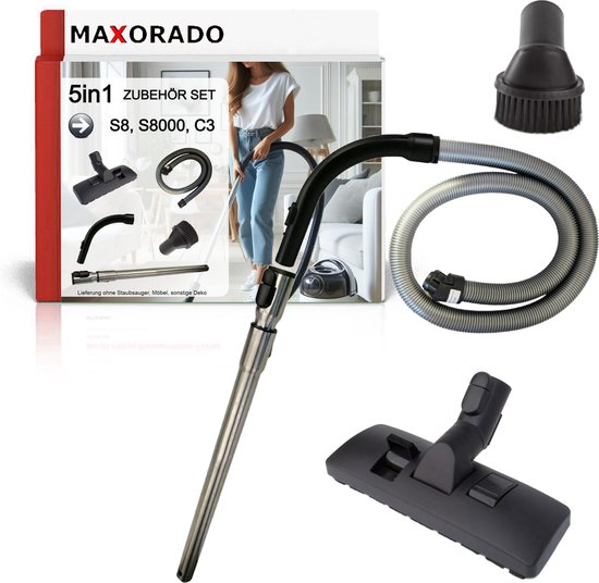 Foto: Maxorado 5 in 1 set met combimondstuk voor uw stofzuiger buis handgreep stofzuigerslang meubelborstel geschikt voor miele c2 complete c3 s8 s8340 s8430 s8430 geschikt voor series 10563760 7863552 7863553 7863554 7863555 vloerzuigmond