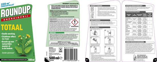 Roundup Totaal Onkruidvrij Concentraat - 500ml voor 220m² - Onkruidverdelger concentraat - Onkruidverwijderaars zonder glyfosaat van Merkloos	 — afbeelding 2