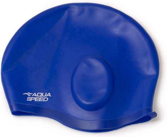 Aqua Speed Siliconen Badmuts Comfort - Zwemmuts met speciale uitsparing voor de oren One Size - Blauw