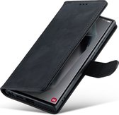 Samsung Galaxy S24 Ultra Bookcase hoesje - CaseMe - Effen Zwart - Leer