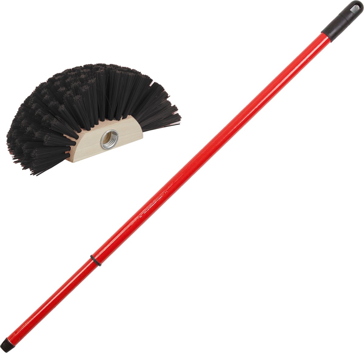 Goedkoopste Ragebol met telescoopsteel - 80-130 cm - uitschuifbaar - rood - spinnenrager