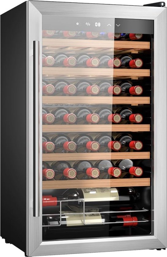 Cecotec Vinoteca 34 flessen Bolero Grandsommelier 34030 roestvrij staal compressor, 80 l, compressorkoeling, temperatuur instelb