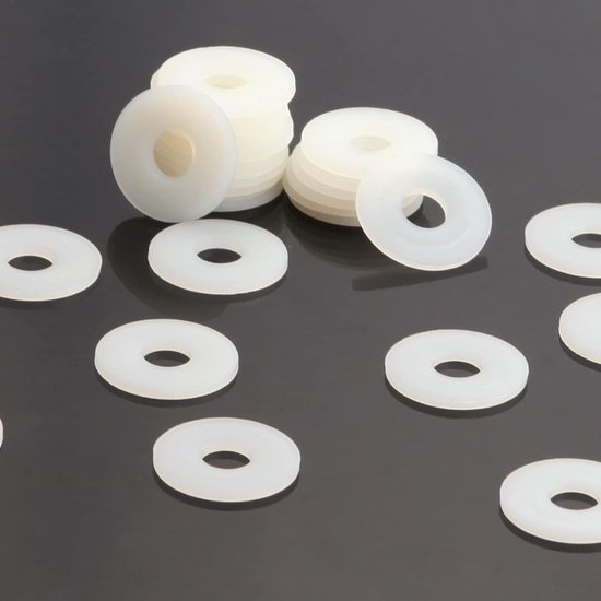 sourcing map Nylon sluitring M4 schroeven bouten 15 mm OD 1 mm dik 50 stuks