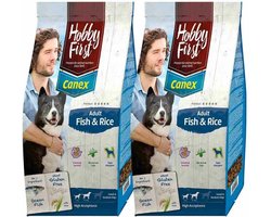 2x HobbyFirst Canex Hondenvoer Adult Vis & Rijst 12 kg