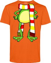 T-shirt kind Oeteldonk Sjaal Kikker | Carnavalskleding kind | Carnaval Kostuum | Foute Party | Oranje | maat 140