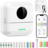 Ilona® Mini printer voor mobiel - Pocket printer - Premium Mini Fotoprinter - Draagbare Smartphone Printer - Mobiele fotoprinter - Sticker printer - Incl. 5 Rollen Zelfklevend Papier + 5 Rol Wit Papier + 3 Rollen Gekleurd Papier + 5 Pennen