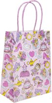 12 STUKS Geschenktasjes met Handvat Prinses - Prinsessen - Tasjes Voor Uitdeelcadeautjes - Verpakking - Kinderfeestje