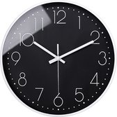 Klok zwart 30 cm - Wandklok - Muurklok - Stil uurwerk - Klok