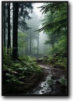 De Ardennen Fotolijst met glas 40 x 50 cm - Prachtige kwaliteit - Bos - Natuur - Belgie - Foto - Poster - Harde lijst met Glazen plaat ervoor - inclusief ophangsysteem