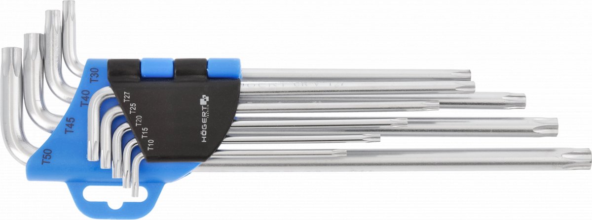 Inbussleutels, precisie Inbussleutel extra lang Torx , 9 stuks , CrV