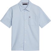 Tommy Hilfiger SOLID OXFORD SHIRT S/S Jongens Overhemd - Blue - Maat 14