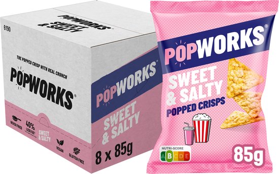 Popworks Sweet & Salty - Chips - 8 x 85 gram