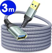 Câble d'extension USB VESFY 3.0 avec vitesse jusqu'à 5 Gbps et anti-flexion - 3 mètres - Câbles USB -USB 3.0 femelle vers USB 3.0 Male