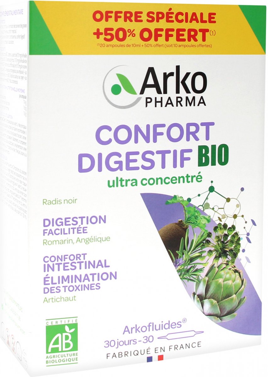 Goedkoopste Arkopharma Arkofluides Confort Digestif Bio 20 Ampullen 10 Ampullen Gratis