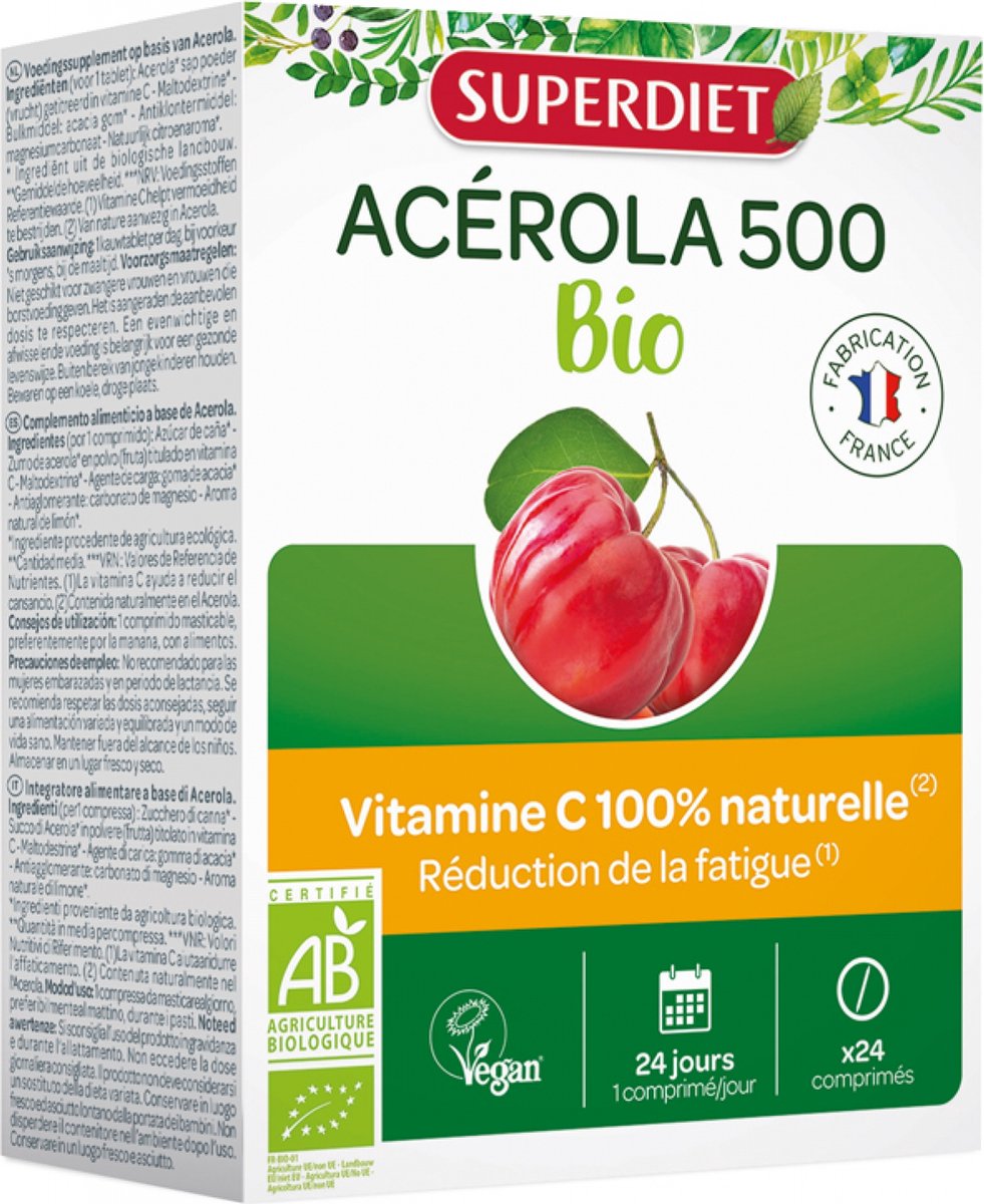 Superdiet Acerola 500 Bio 24 Tabletten