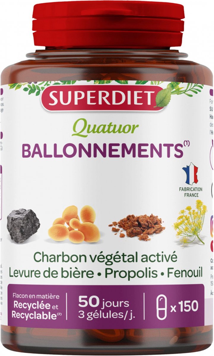 Superdiet Quatuor Ballonnements 150 Capsules