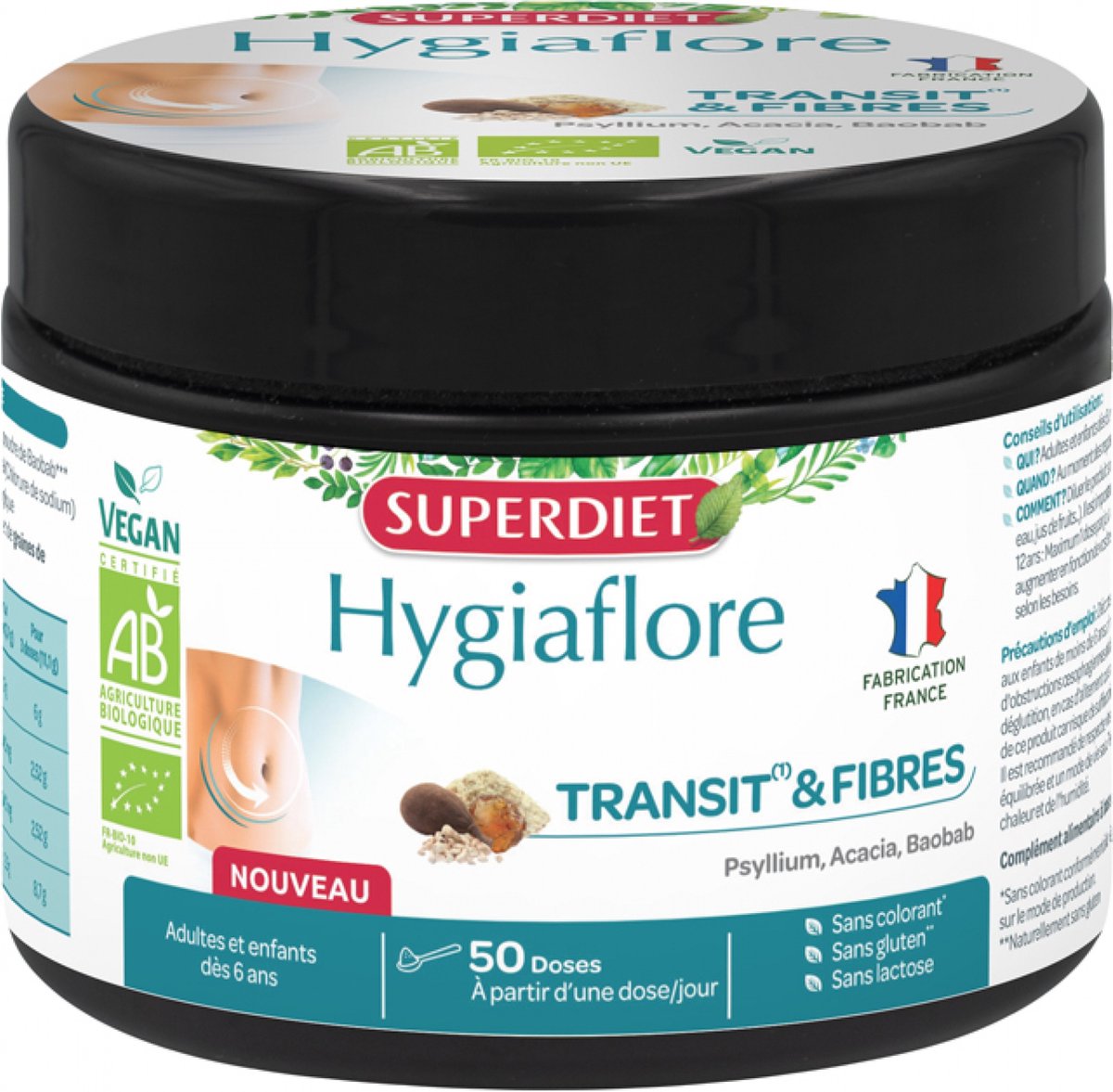 Goedkoopste Superdiet Hygiaflore Doorvoer & Vezel Biologisch 184 g