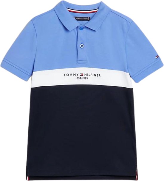 Tommy Hilfiger ESTABLISHED CLRBLOCK POLO S/ S Polo pour Garçons - Blue - Taille 14