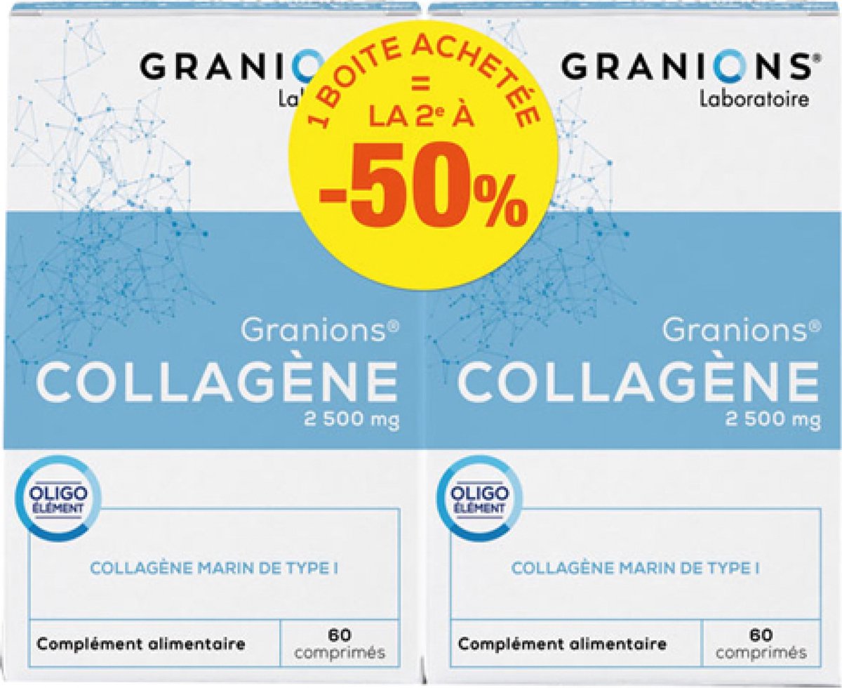 Goedkoopste Granions Collageen 2500 mg Verpakking van 2 x 60 Tabletten