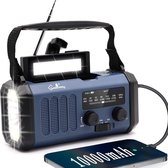 Noodradio - Survival - Solar Opwindbaar - Op batterijen - Draagbare Radio - Powerbank Zonneenergie - Voor in Noodpakket en Rampenrugzak - 100% Garantie