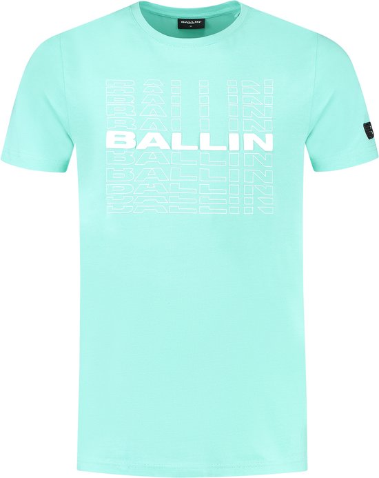 Ballin Amsterdam - Heren Slim fit T-shirts Crewneck SS - Dark Mint - Maat XS