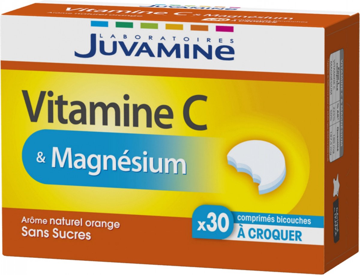 Juvamine Vitamine C en Magnesium 30 Dubbele Tabletten