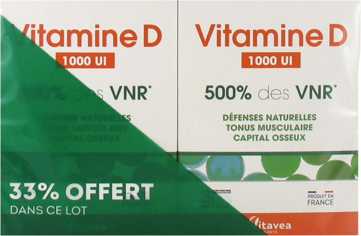 Vitavea Vitamine D 1000 IE Verpakking van 2 x 90 Tabletten