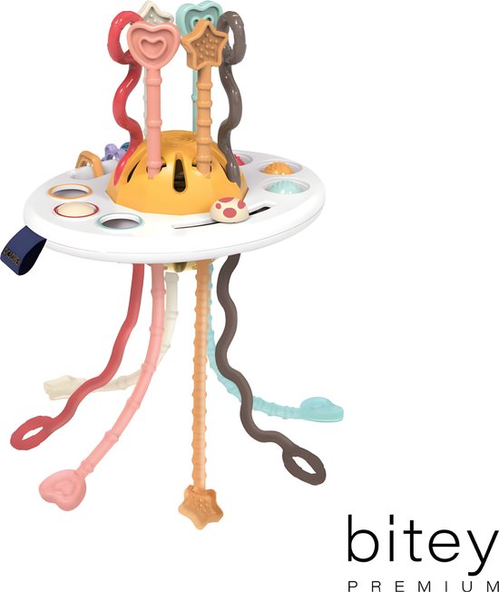 Bitey - Montessori Speelgoed - Kinderspeelgoed - Educatief Speelgoed - UFO - Sensorisch Speelgoed - Grijp- en bijtspeelgoed - Spelen en ontdekken - vanaf 3 maanden