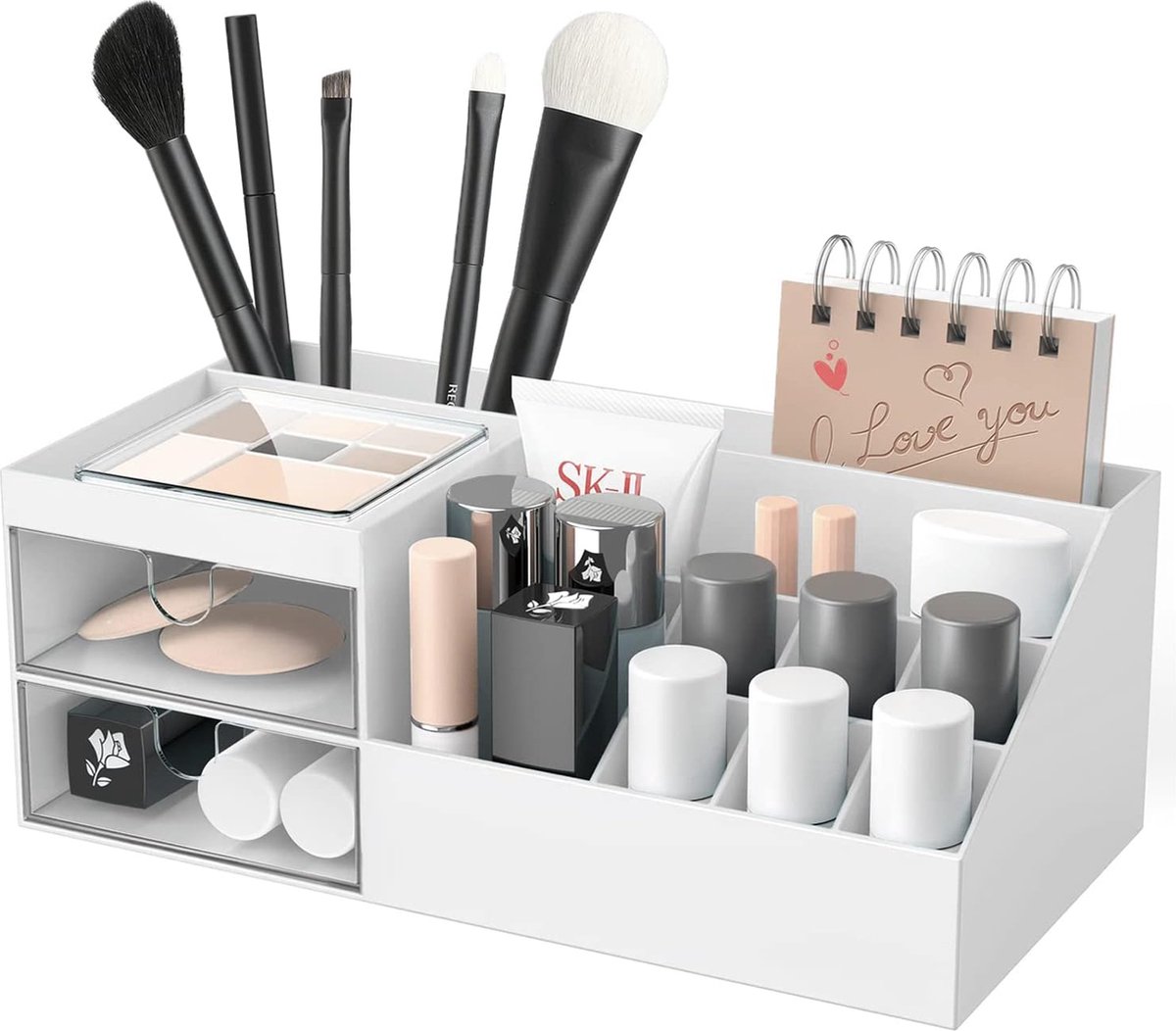 Cosmetica-organizer, make-uporganizer, lippenstiftrek, bureaubox, huishoudelijke kunststof opbergdoos, make-uptafel, organizer voor het organiseren van cosmetica, lippenstift