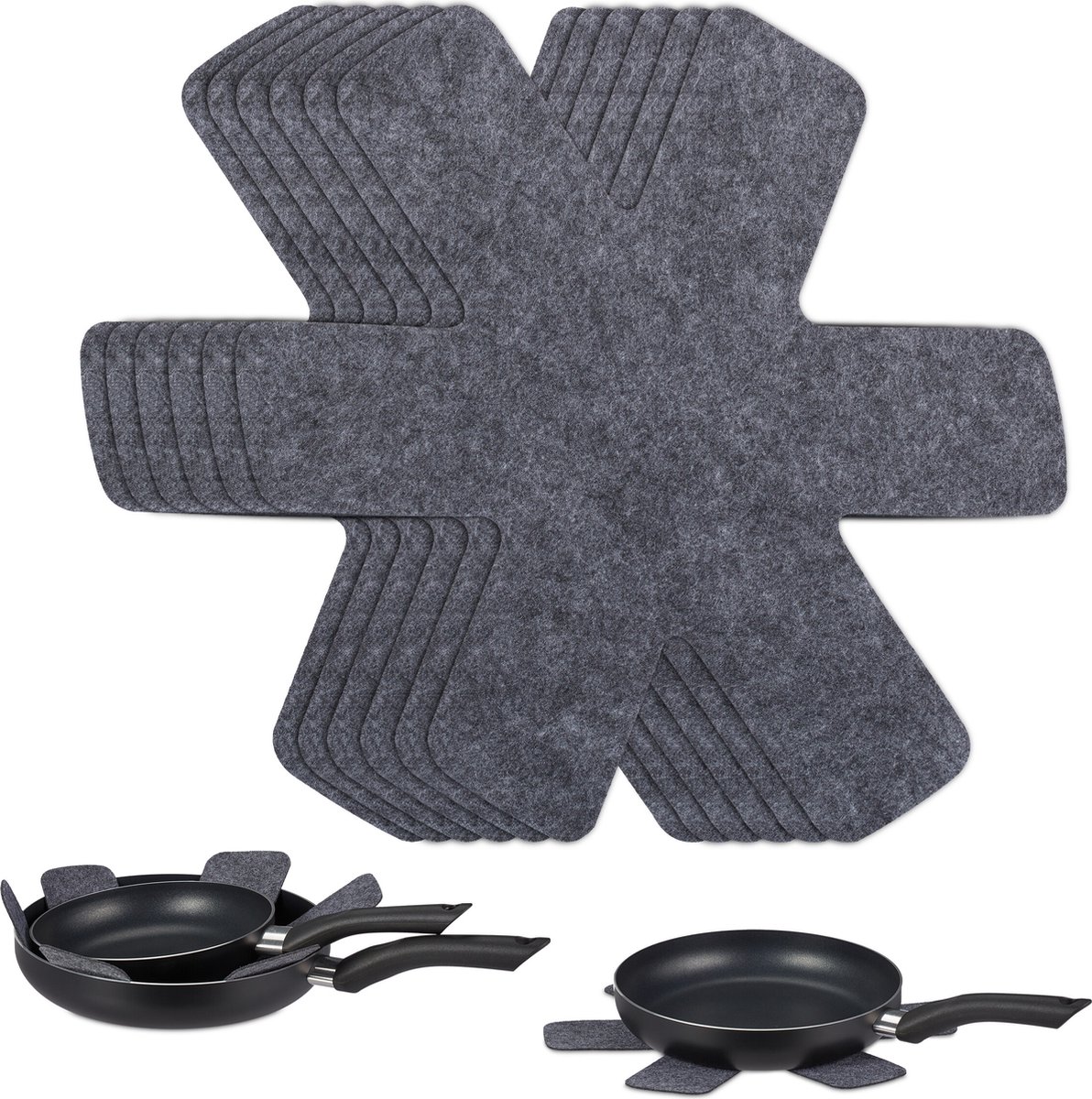 pannenbeschermers - set van 8 - 38 x 30 cm - pannenonderzetters - vilt
