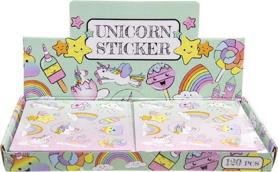 12 VELLEN Eenhoorn Stickers - 120 Stickers - Unicorn - Uitdeelcadeaus - Traktatie voor Kinderen - Stickers voor Kinderen