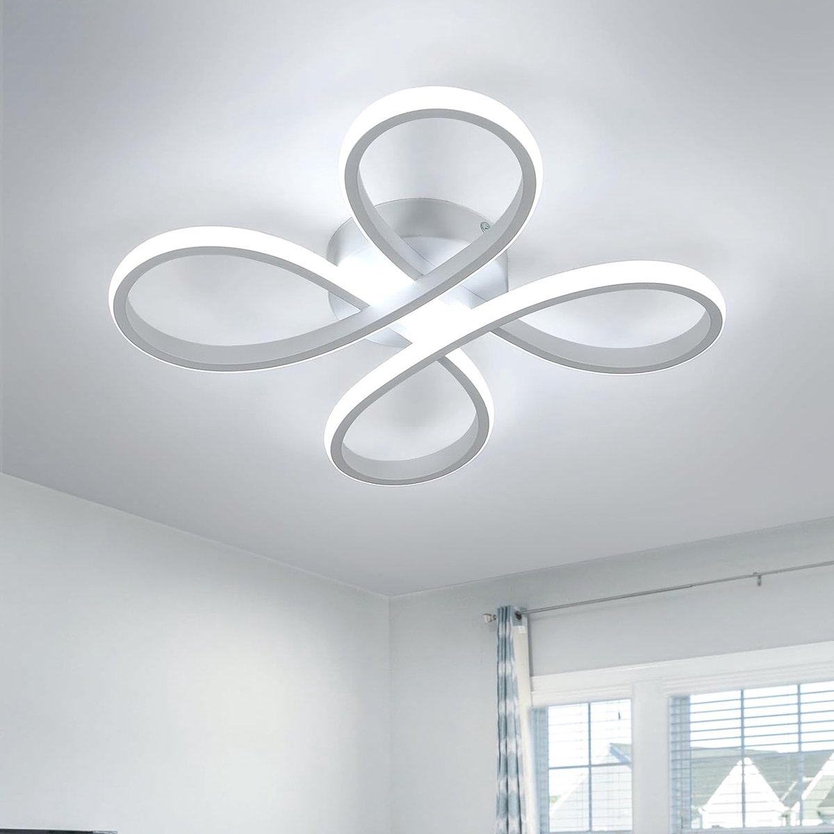 Goeco Plafondlamp - 30cm - Medium - 30W - LED - 3500LM - Bloemvormen - Acryl - 3000K - Warm Wit Licht