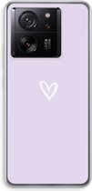 Case Company® - Hoesje geschikt voor Xiaomi 13T Pro hoesje - Klein hartje paars - Soft Cover Telefoonhoesje - Bescherming aan alle Kanten en Schermrand