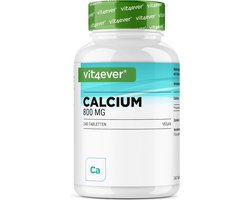 Calcium - 240 tabletten - 800 mg calcium uit calciumcarbonaat per dagelijkse portie - 4 maanden lang - Veganistisch, hooggedoseerd & zonder ongewenste toevoegingen - Vit4ever