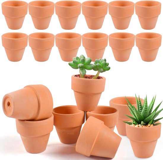 Lot De 20 Mini Pots En Terre Cuite 3x3cm - Avec Trous De Drainage - Pour Succulentes, Semis Et DIY - 11