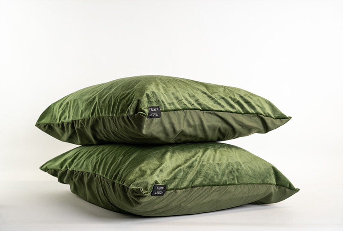 Beau Maison Velvet Kussenslopen Groen - 60 x 70 cm - Set van 2
