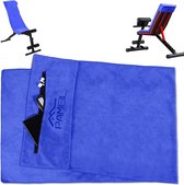 Serviette de fitness 120 x 50 cm, serviette de sport, serviette de gym absorbante et douce avec poche zippée pour l'entraînement
