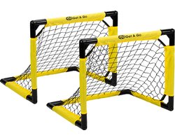 foto van Get & Go Voetbaldoel - set van 2 - 55x44x44 cm - zwart/geel