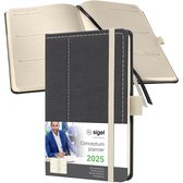 Sigel Conceptum weekagenda - A6 - 2025 (NL/FR/EN/ DU) - grijs-wit - hardcover - SI-C2558