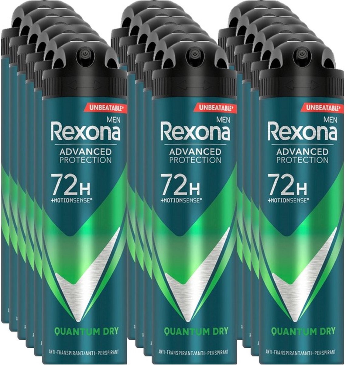 Goedkoopste Rexona Deospray Men Quantum Dry - Voordeelverpakking 18 x 150 ml